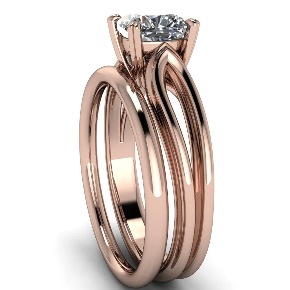 Martha Cushion Center Stone 4 Prong Split Shank Engagement Ring