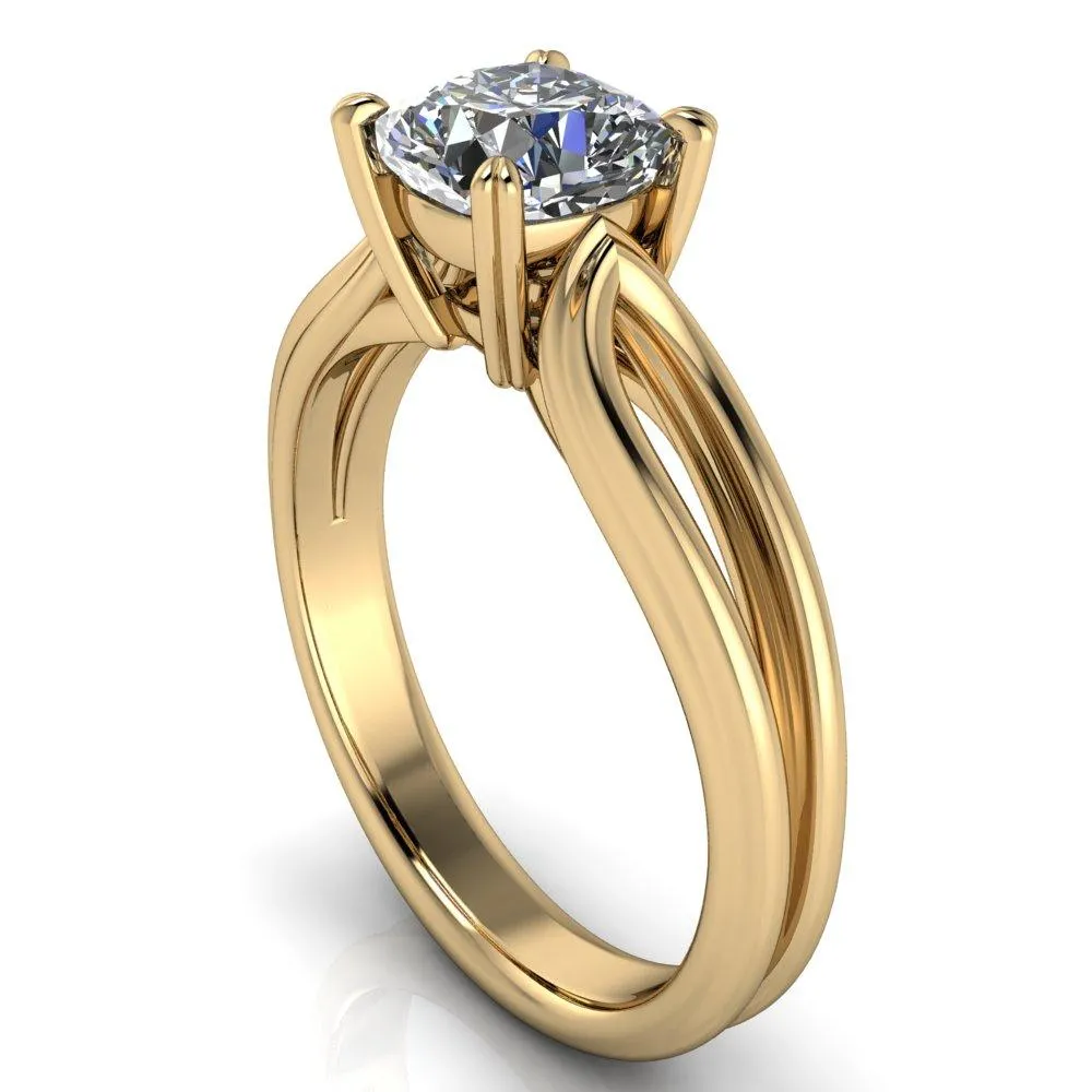 Martha Cushion Center Stone 4 Prong Split Shank Engagement Ring