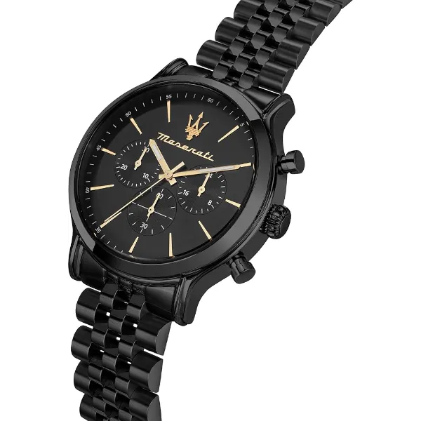 Maserati Epoca Black Stainless Steel Black Dial Quartz Watch for Gents - R8873618020