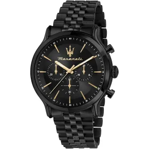 Maserati Epoca Black Stainless Steel Black Dial Quartz Watch for Gents - R8873618020