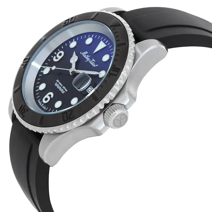 Mathey-Tissot Silicone Analog Quartz Blue Dial Men's Watch - H909Abu, Band_ Black