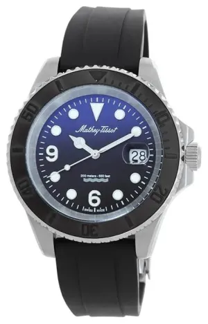 Mathey-Tissot Silicone Analog Quartz Blue Dial Men's Watch - H909Abu, Band_ Black