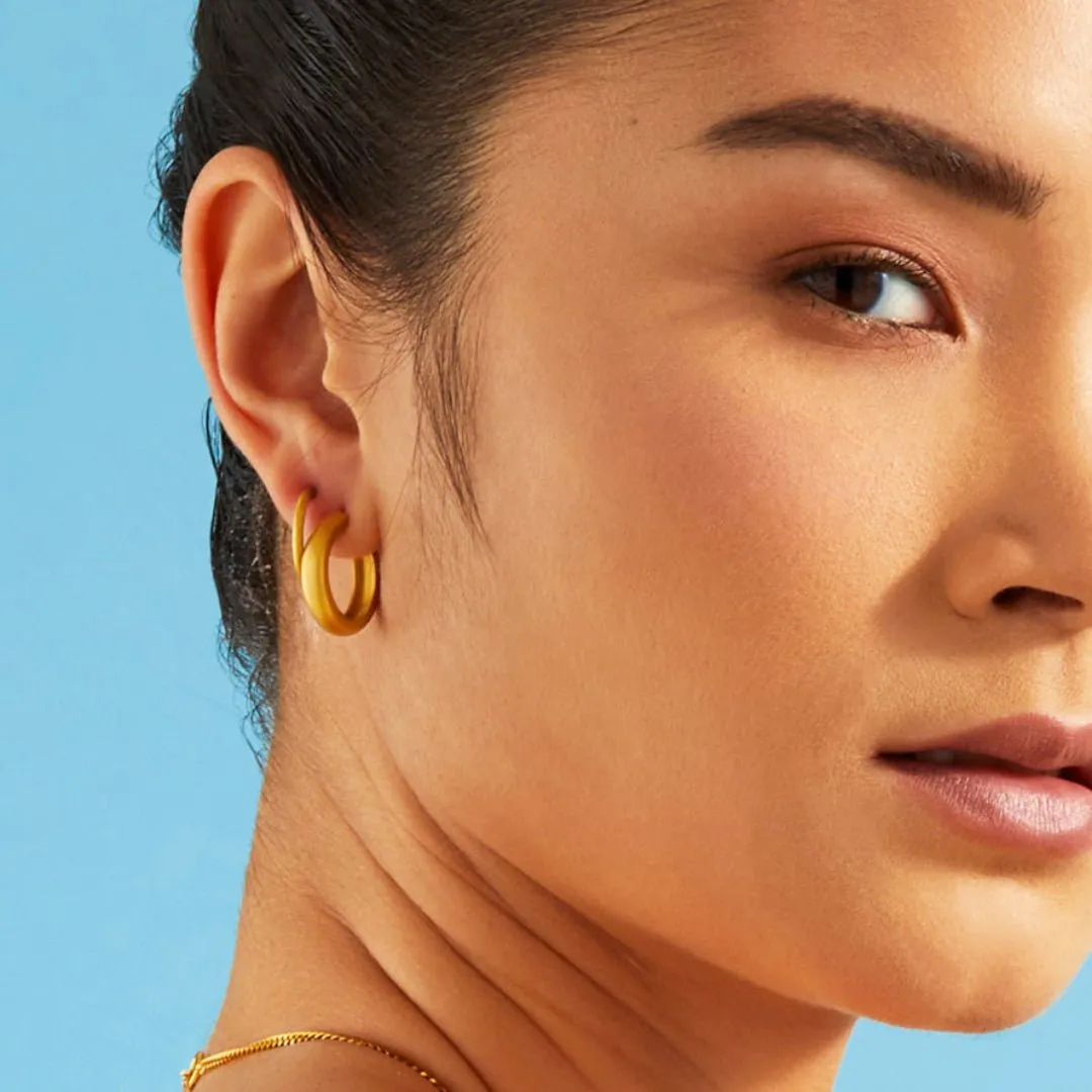 Medium Dome Hoop Earrings