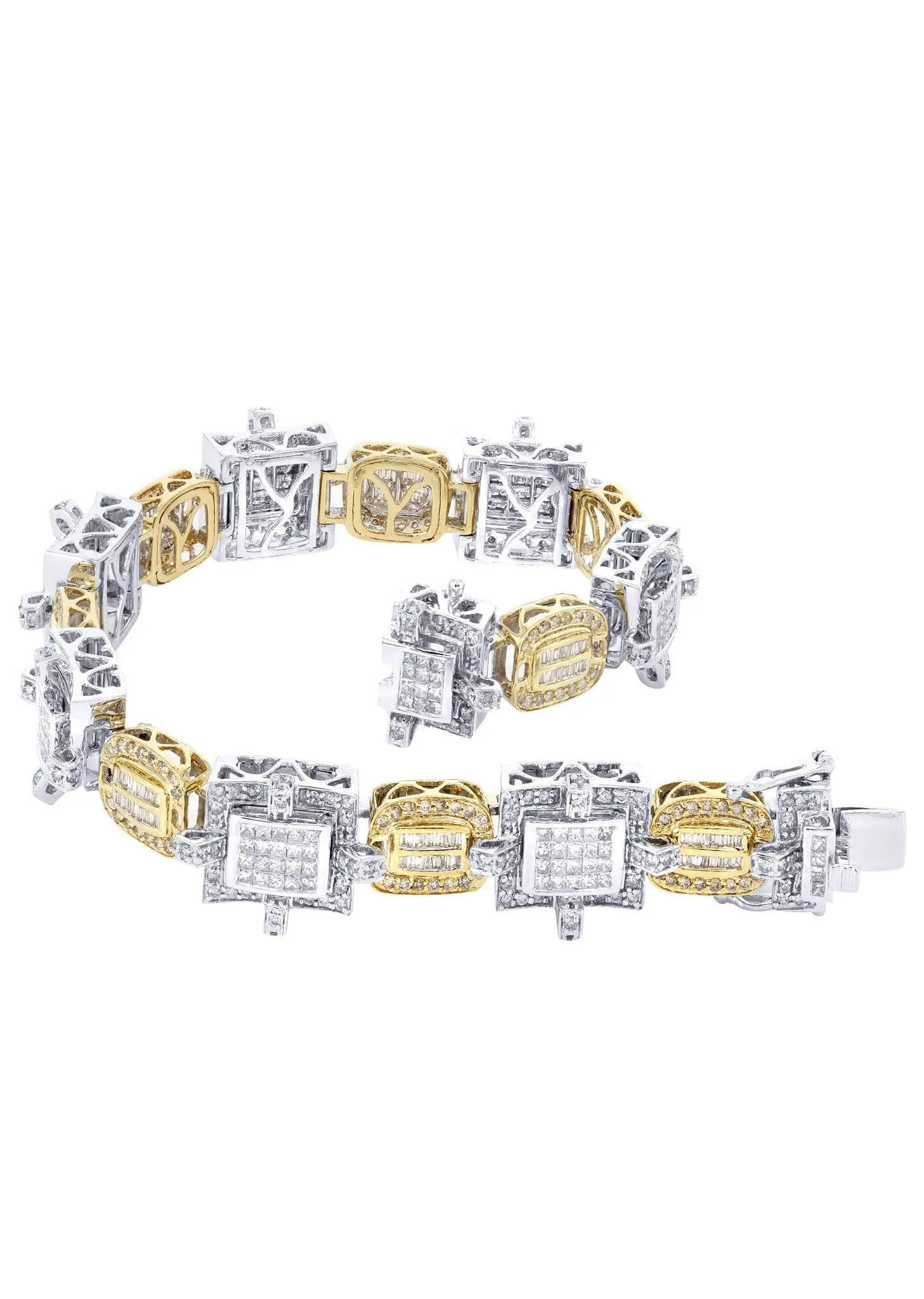 Mens Diamond Bracelet Yellow Gold| 6.22 Carats| 49.02 Grams