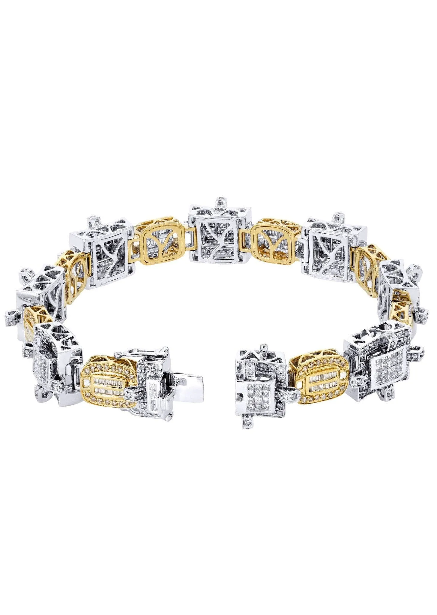 Mens Diamond Bracelet Yellow Gold| 6.22 Carats| 49.02 Grams