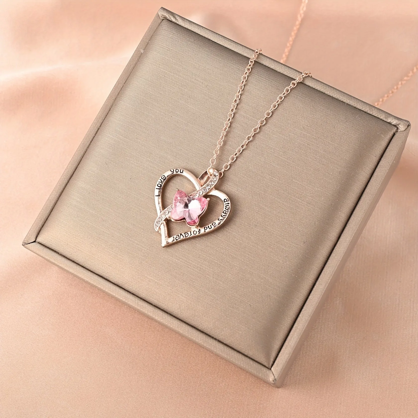 Men's Heart Pendant Necklace Delicate Heart Shaped Necklace