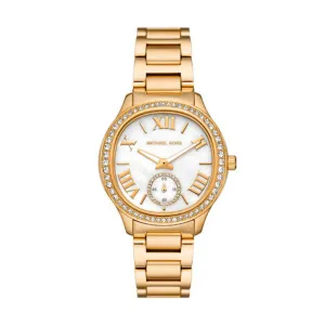 Michael Kors Sage Gold Stainless Steel Mother Of Pearl Dial Quartz Watch for Ladies - MK4805