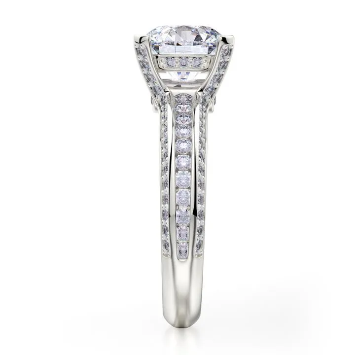 Michael M LOVE 18K White Gold Engagement Ring R457-2