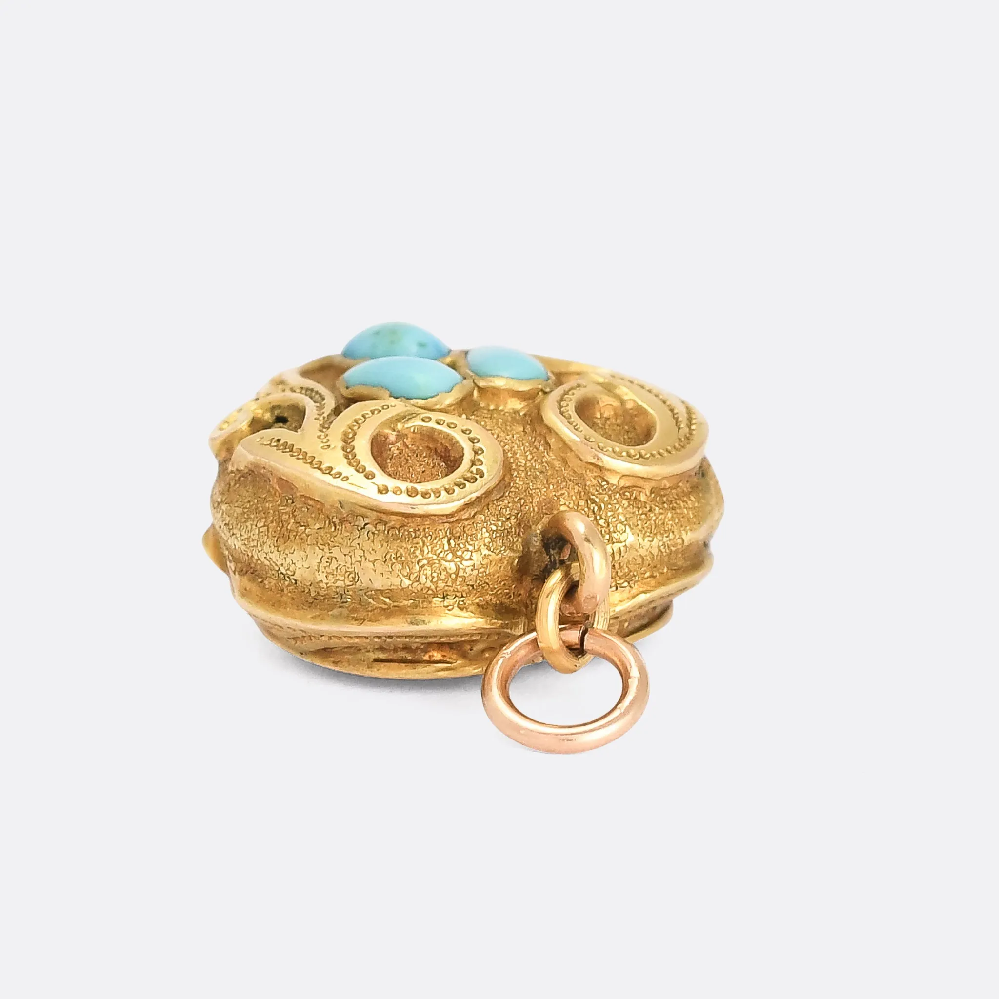 Mid-Victorian Turquoise Heart Locket
