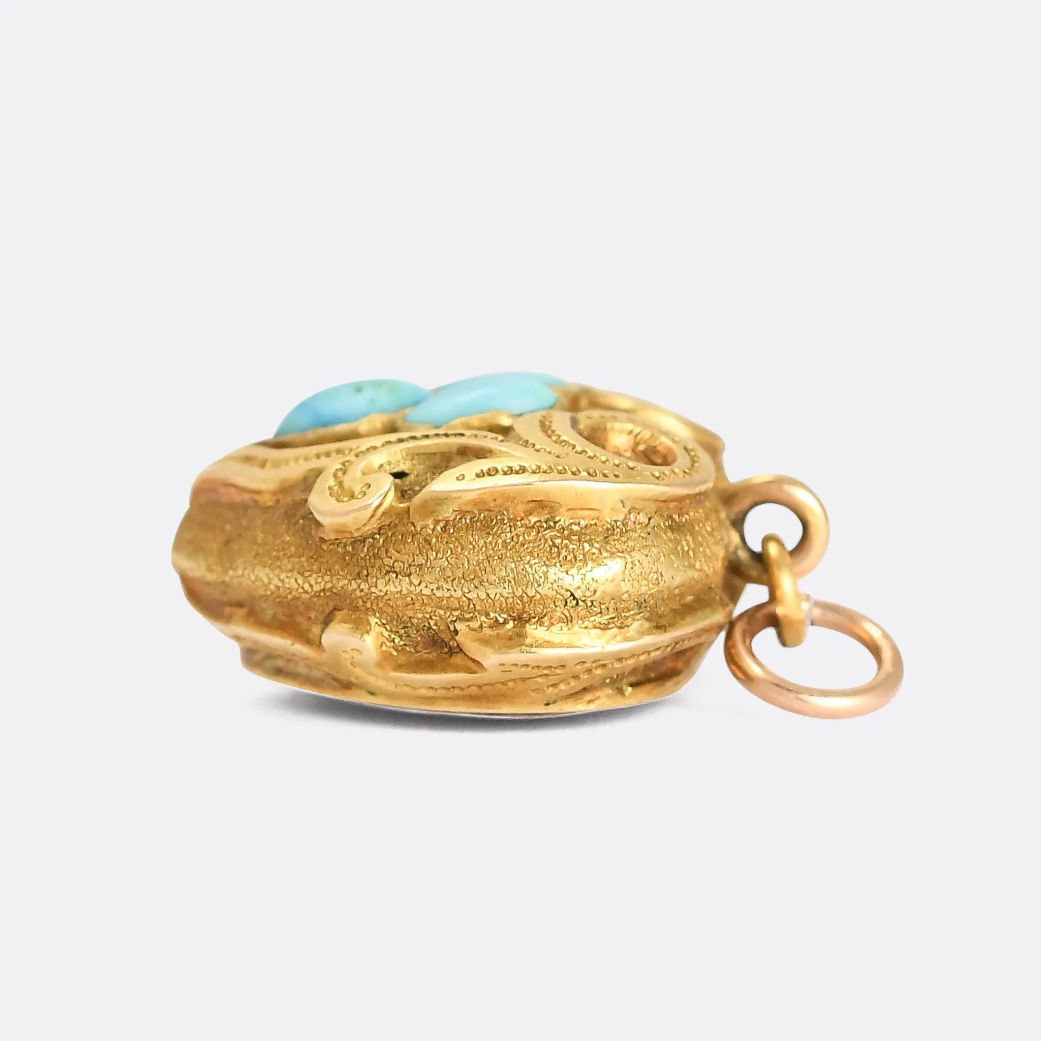 Mid-Victorian Turquoise Heart Locket
