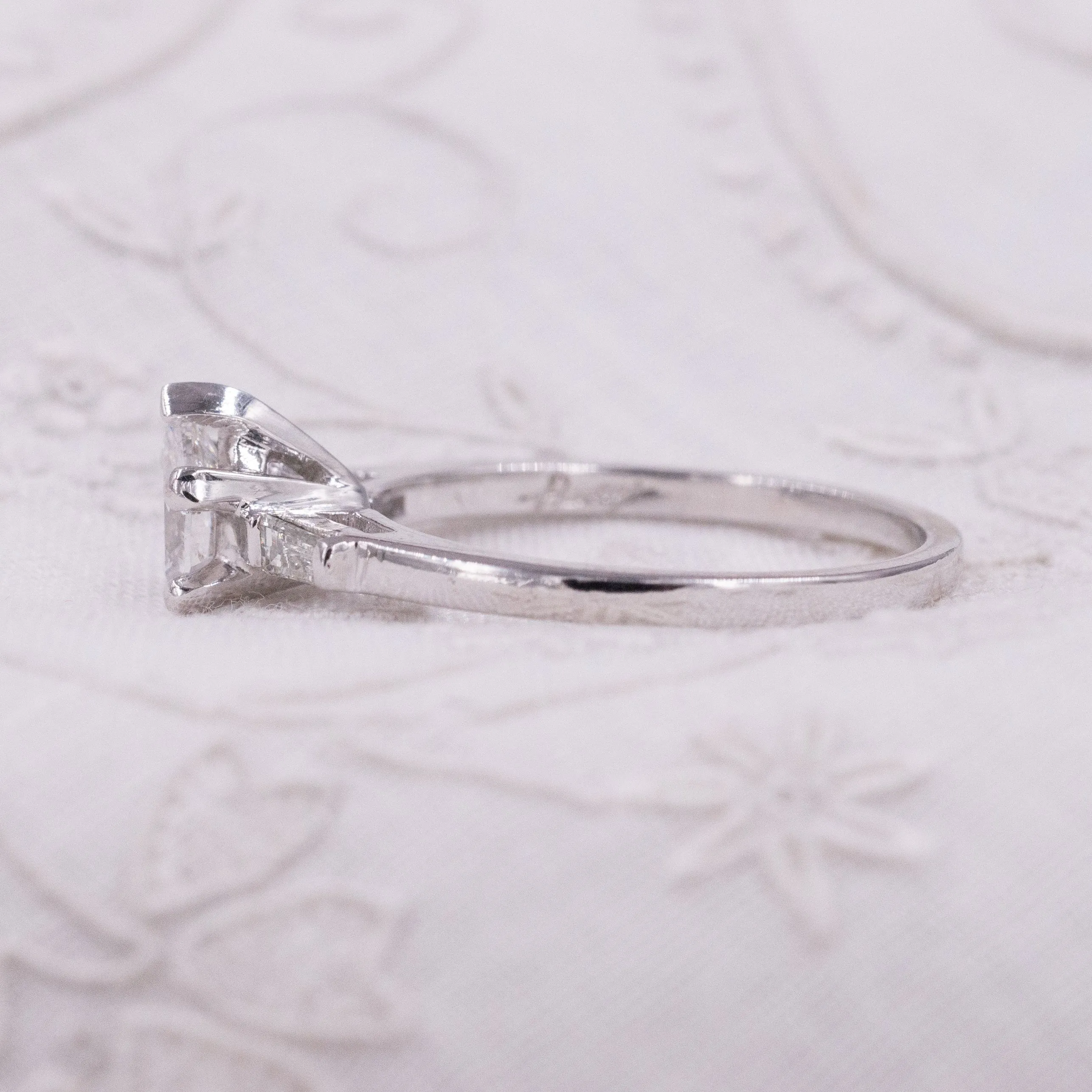 Midcentury .57 Carat Pear-Cut Diamond Ring