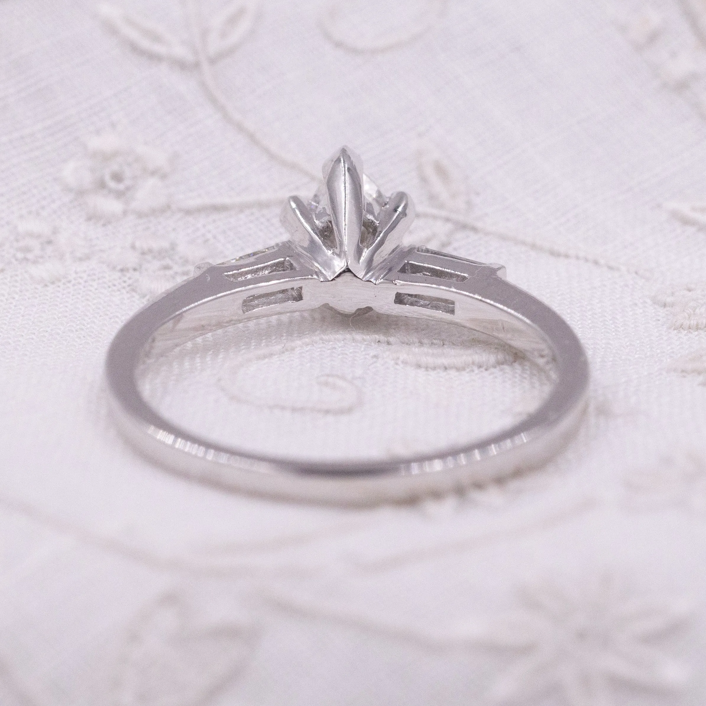 Midcentury .57 Carat Pear-Cut Diamond Ring