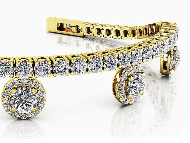Midnight Dreams Diamond Charm Bracelet Lab-Grown Diamond with 4.35 ct.(finished) 1mm, 2.4mm, 3.7mm