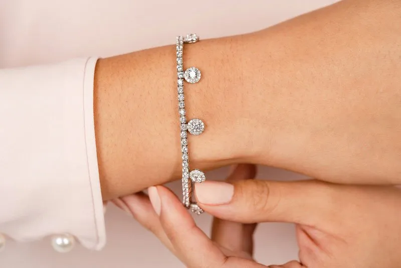 Midnight Dreams Diamond Charm Bracelet Lab-Grown Diamond with 4.35 ct.(finished) 1mm, 2.4mm, 3.7mm