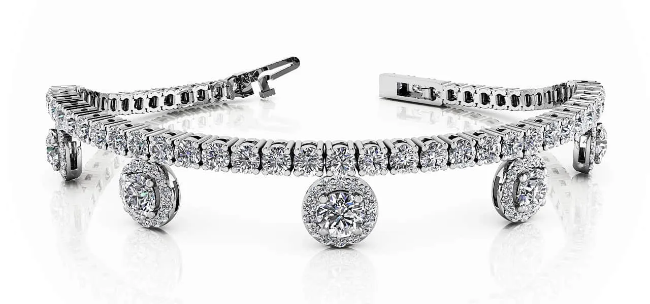 Midnight Dreams Diamond Charm Bracelet Lab-Grown Diamond with 4.35 ct.(finished) 1mm, 2.4mm, 3.7mm
