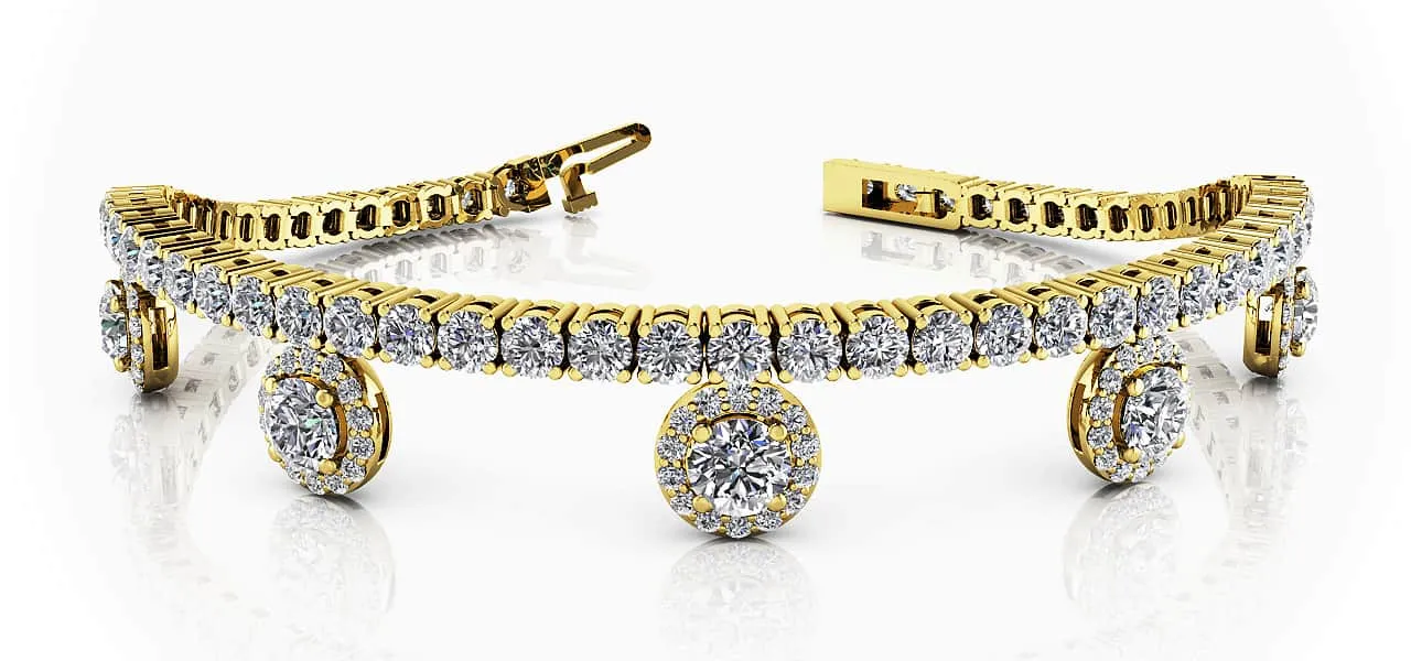 Midnight Dreams Diamond Charm Bracelet Lab-Grown Diamond with 4.35 ct.(finished) 1mm, 2.4mm, 3.7mm