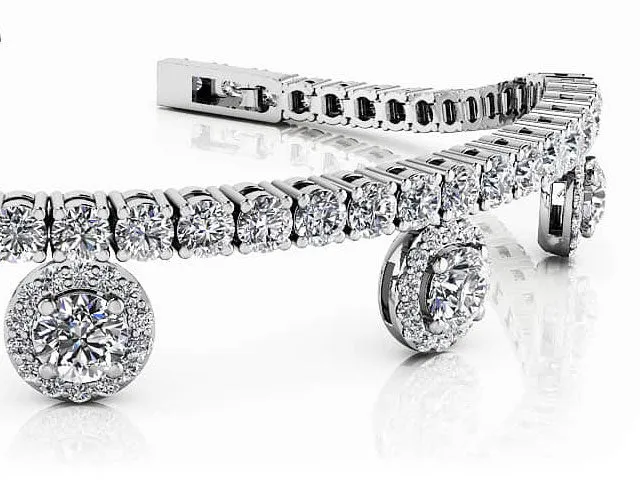 Midnight Dreams Diamond Charm Bracelet Lab-Grown Diamond with 4.35 ct.(finished) 1mm, 2.4mm, 3.7mm