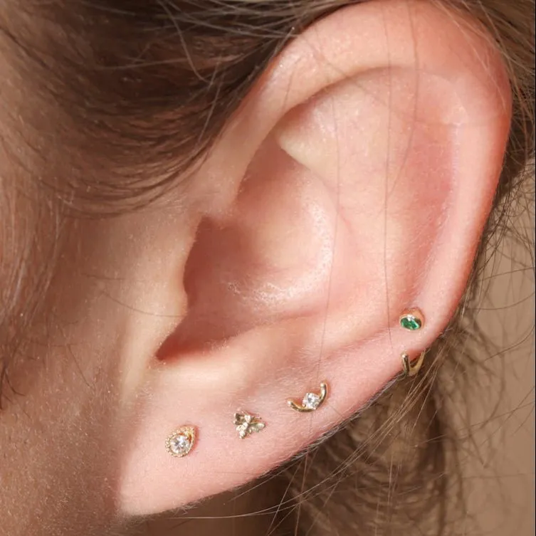 Milgrain Diamond Paisley Flat Back Earring