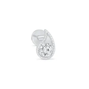 Milgrain Diamond Paisley Flat Back Earring