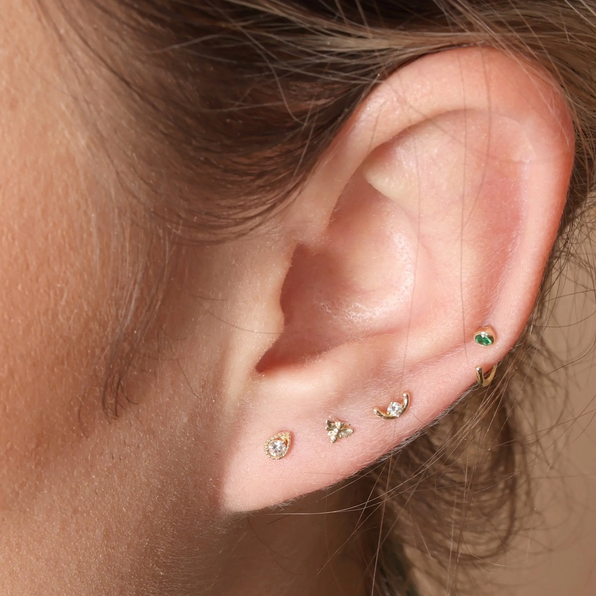 Milgrain Diamond Paisley Flat Back Earring