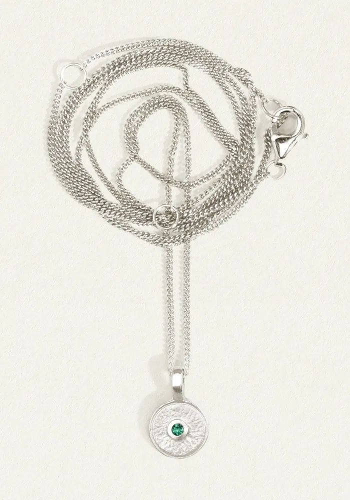 Mina Necklace Emerald Silver