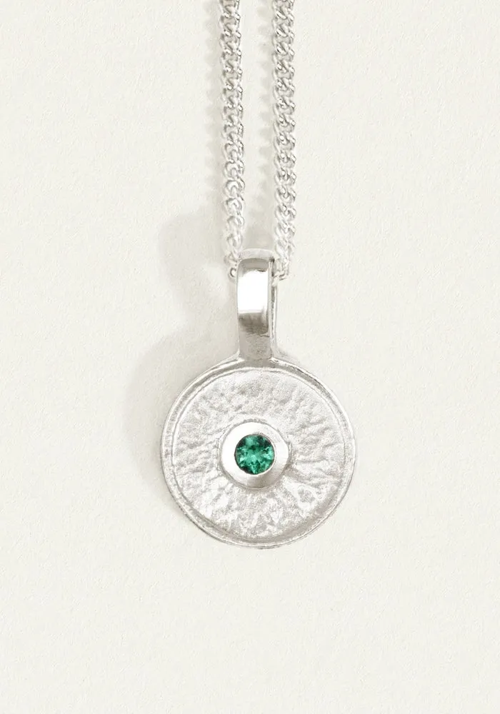 Mina Necklace Emerald Silver