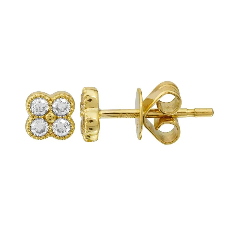 Mini Diamond Clover Studs