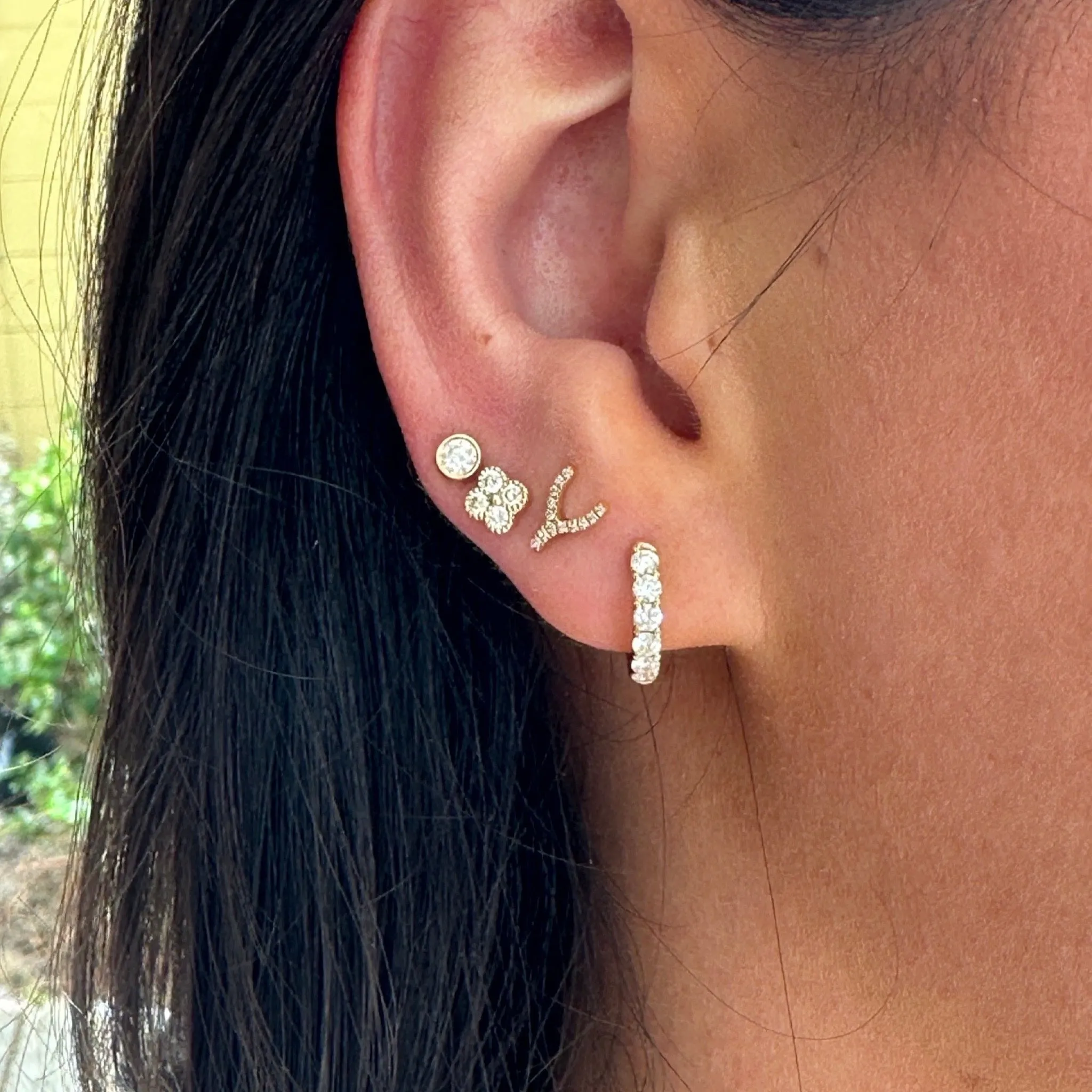 Mini Diamond Clover Studs