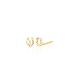 Mini Diamond Horseshoe Stud Earring