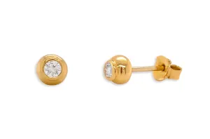Mini Earrings 14kt Gold Diamond Studs