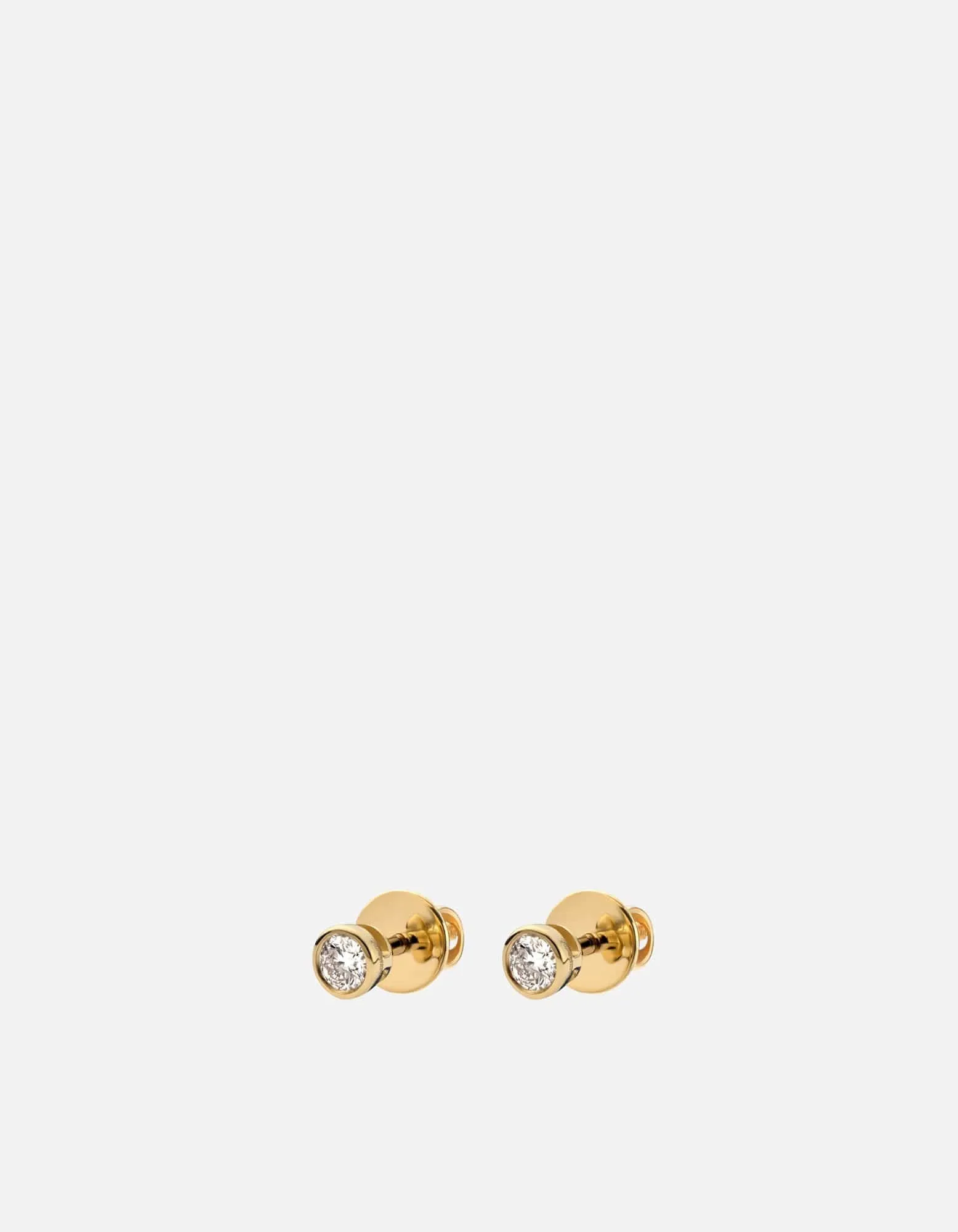 Mini Solitaire Studs, 14k Gold Pavé