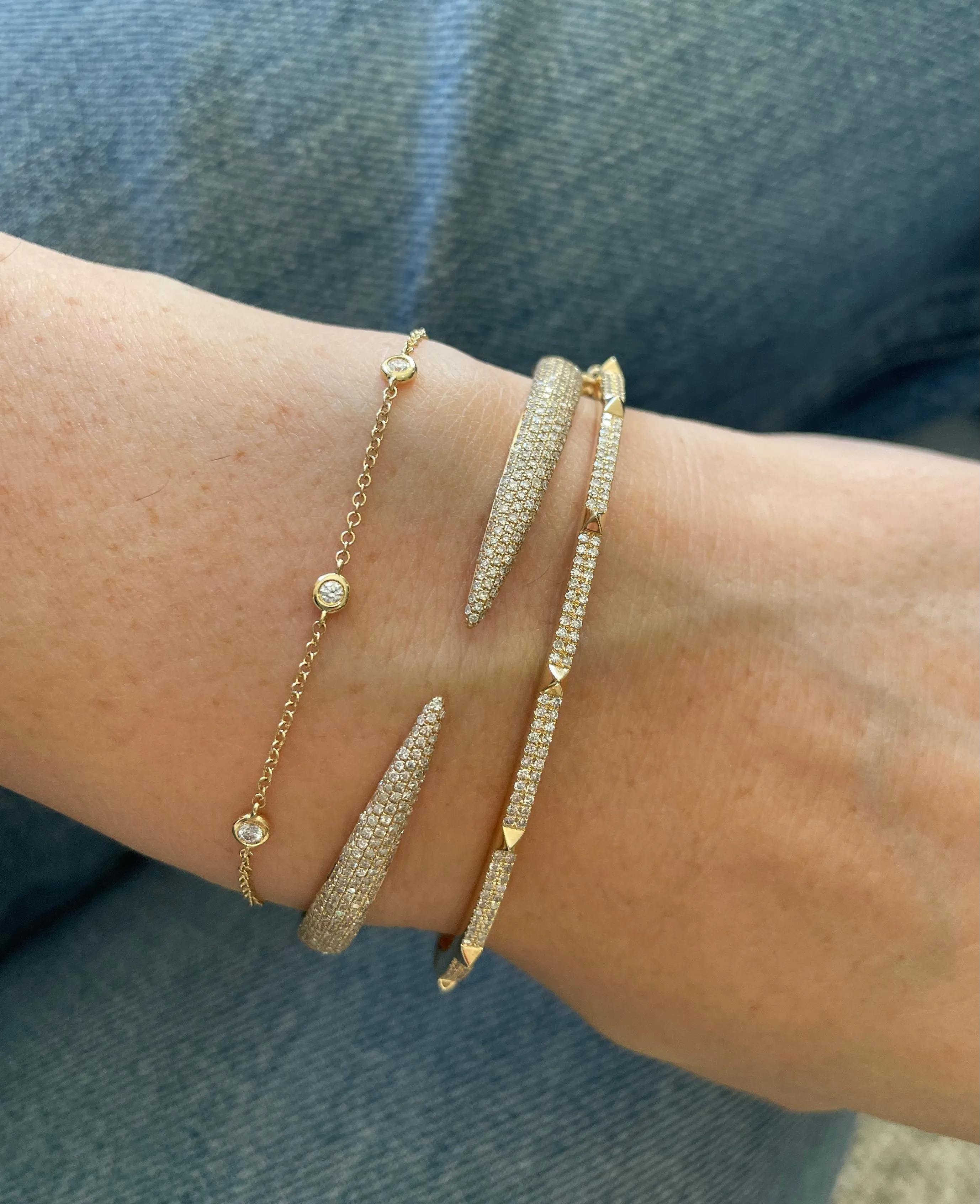 Mini Spike Diamond  Bangle