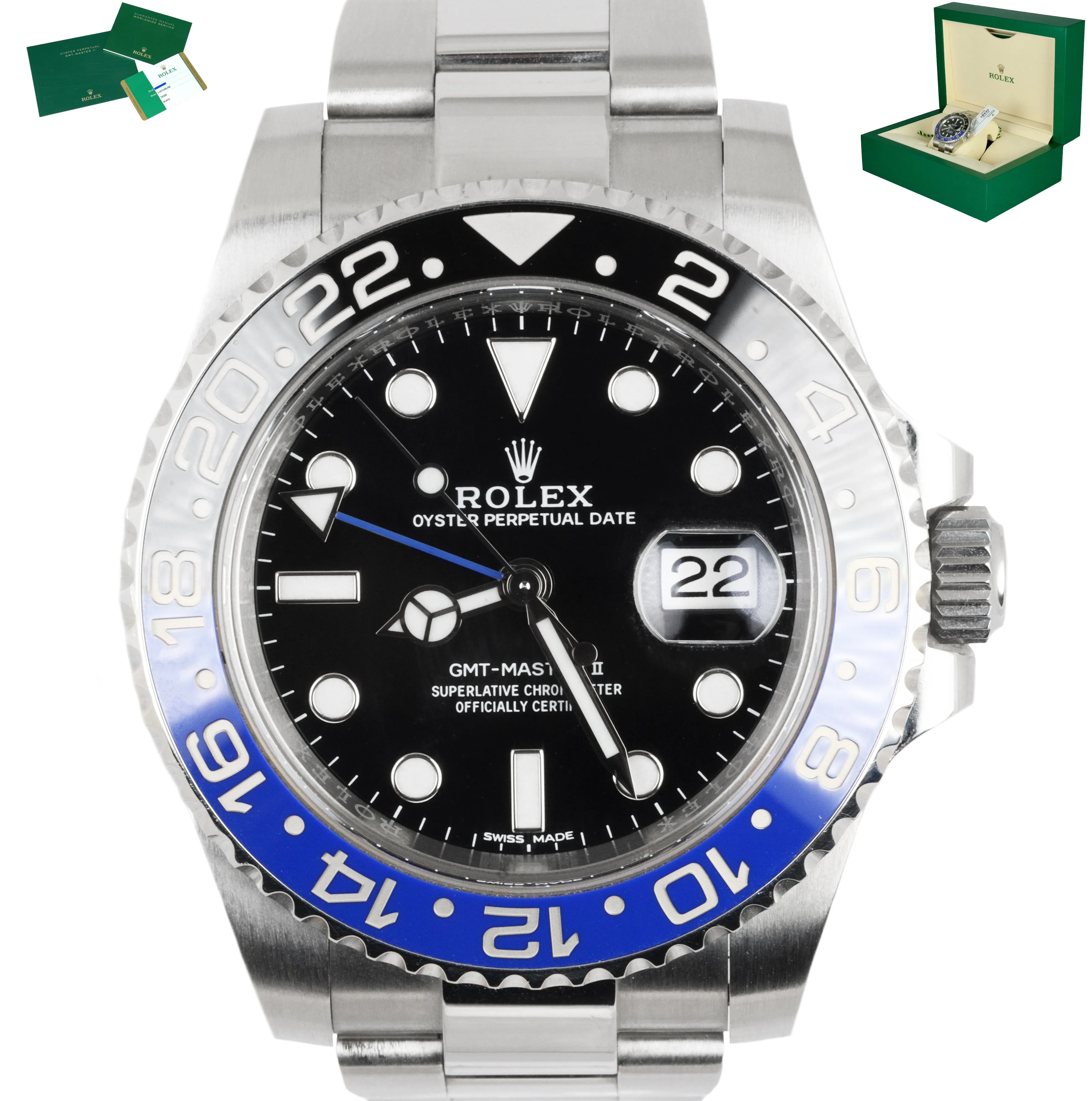 MINT 2018 Rolex GMT Master II Batman Blue Black Ceramic Stainless 116710 BLNR