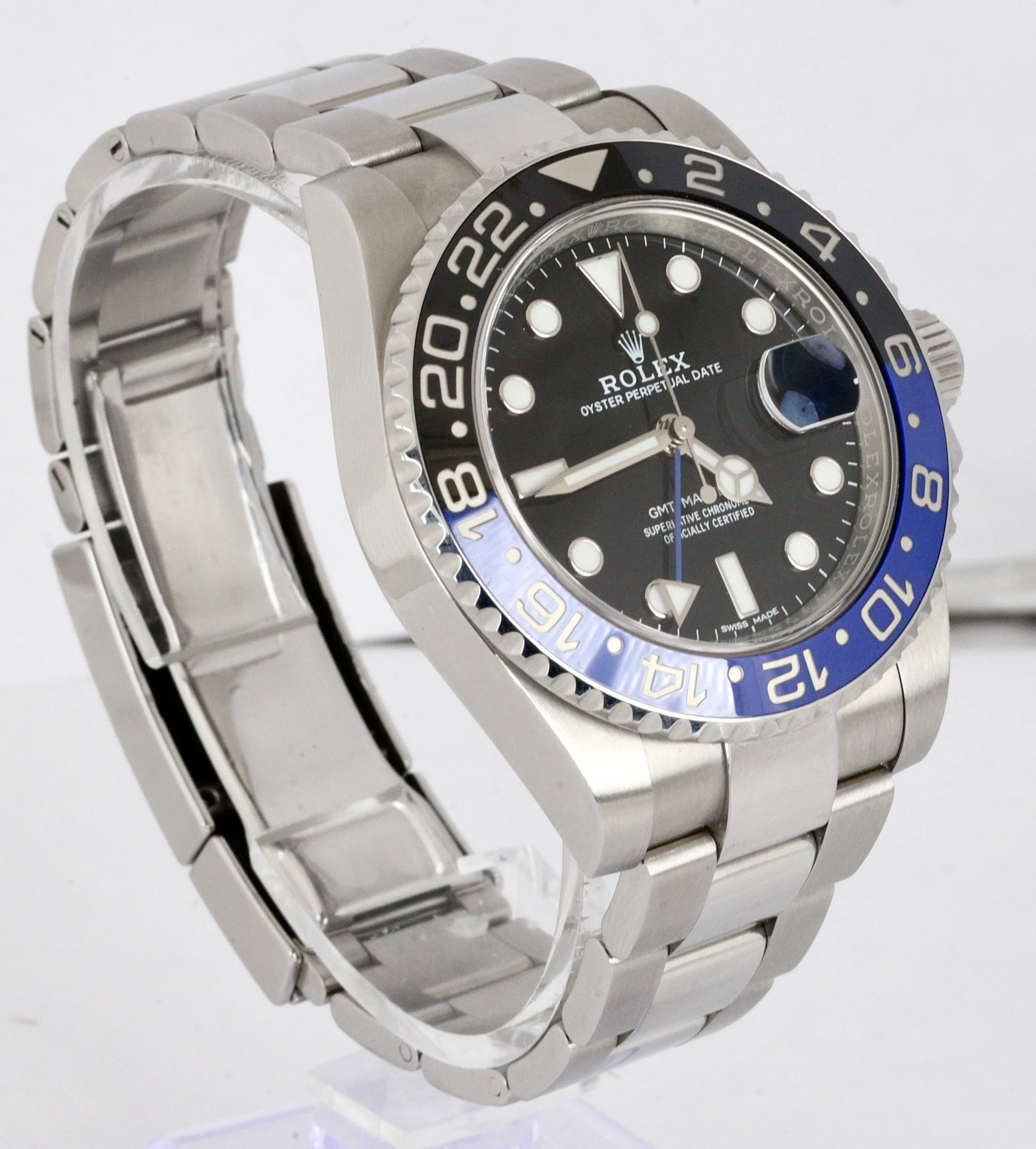 MINT 2018 Rolex GMT Master II Batman Blue Black Ceramic Stainless 116710 BLNR