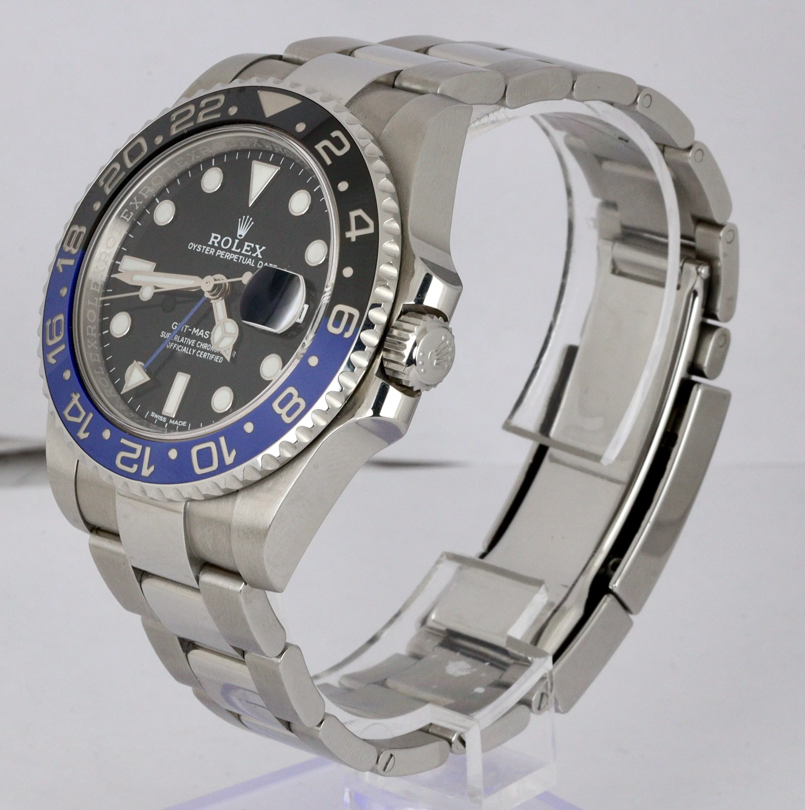 MINT 2018 Rolex GMT Master II Batman Blue Black Ceramic Stainless 116710 BLNR