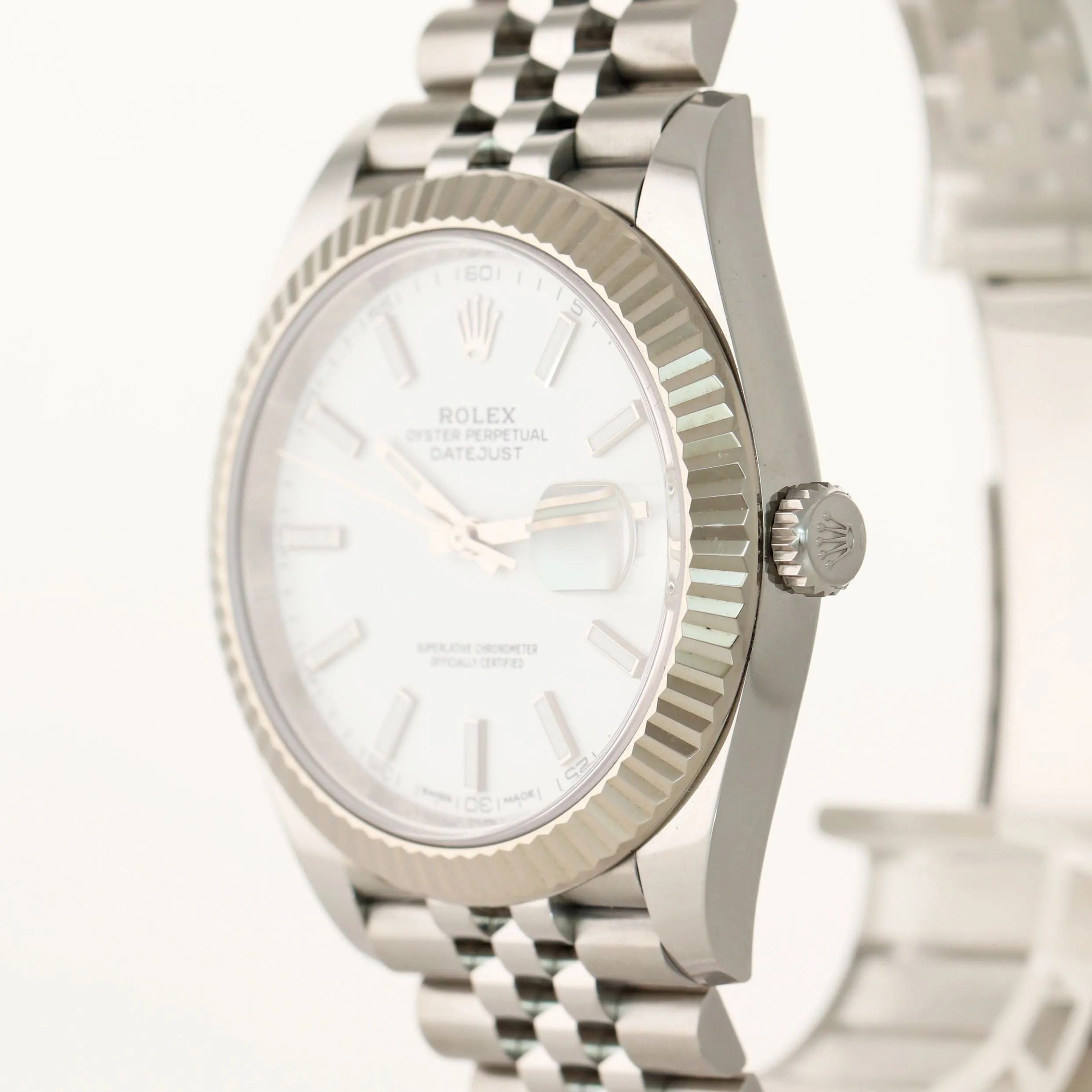 MINT 2019 Rolex DateJust 41 White Dial 126334 Steel Gold Jubilee Band Watch Box