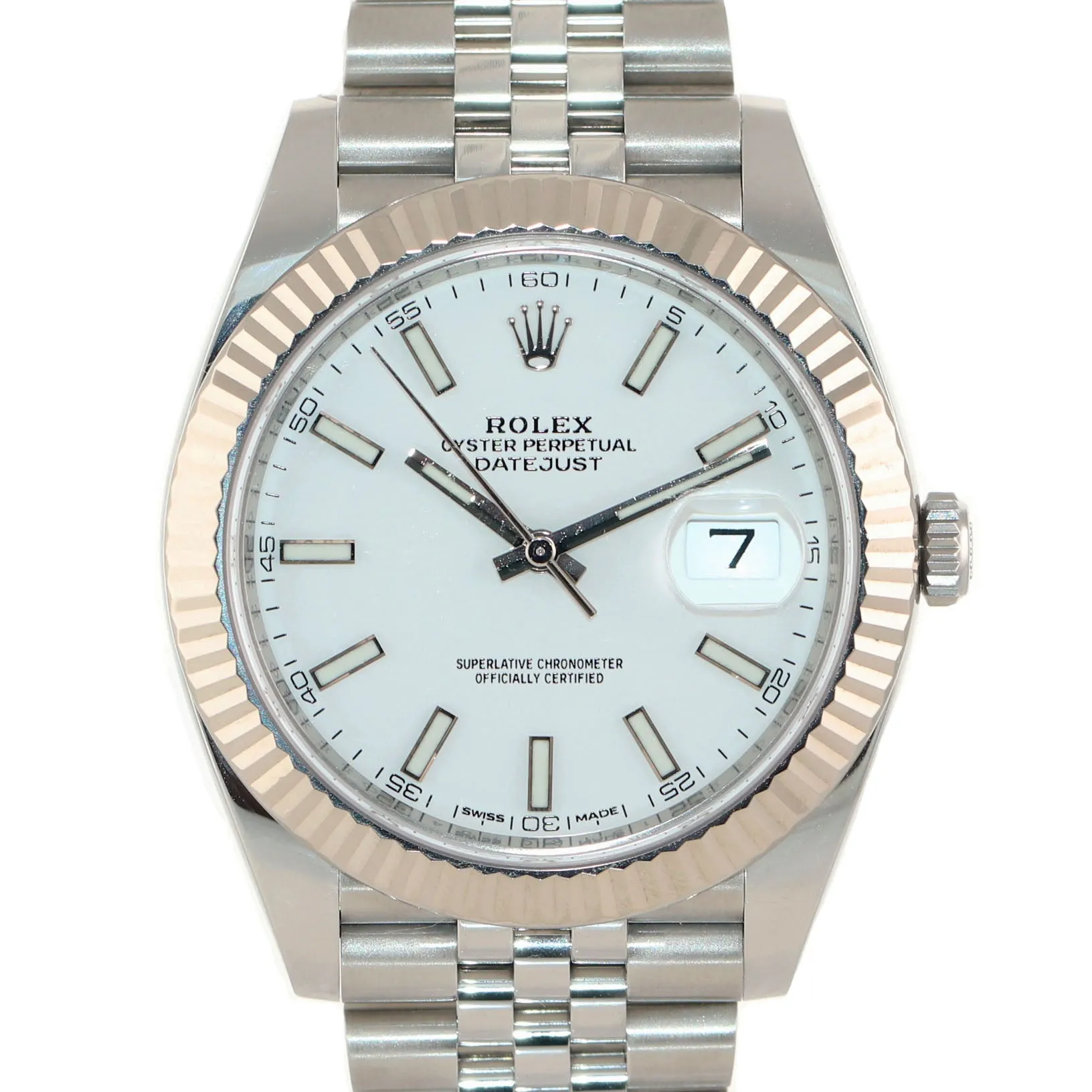 MINT 2019 Rolex DateJust 41 White Dial 126334 Steel Gold Jubilee Band Watch Box