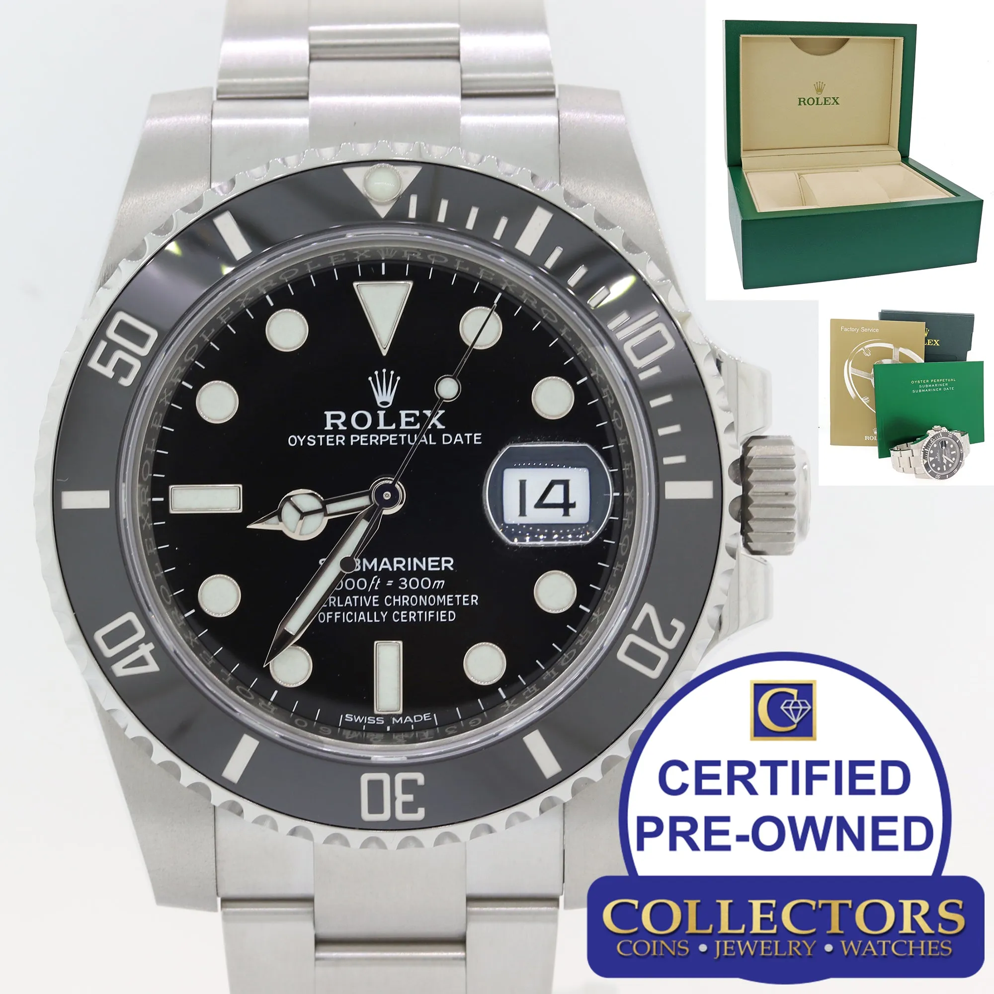 MINT 2019 Rolex Submariner Date 116610 Steel 40mm Black Ceramic Watch Box