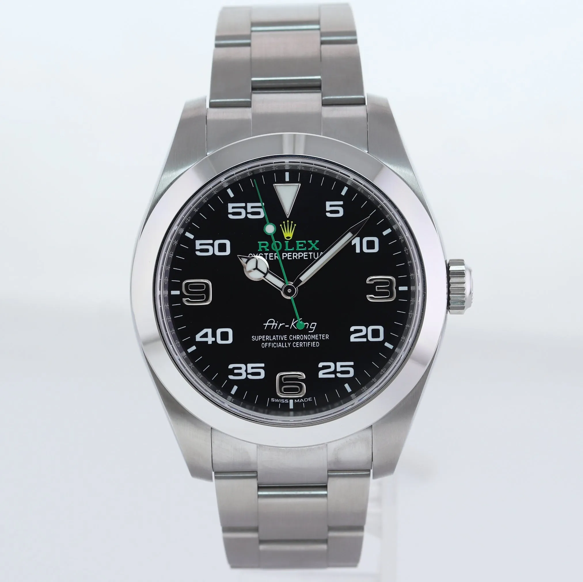 MINT 2021 PAPERS Rolex Air-King 116900 Green Arabic 40mm Steel Watch Box