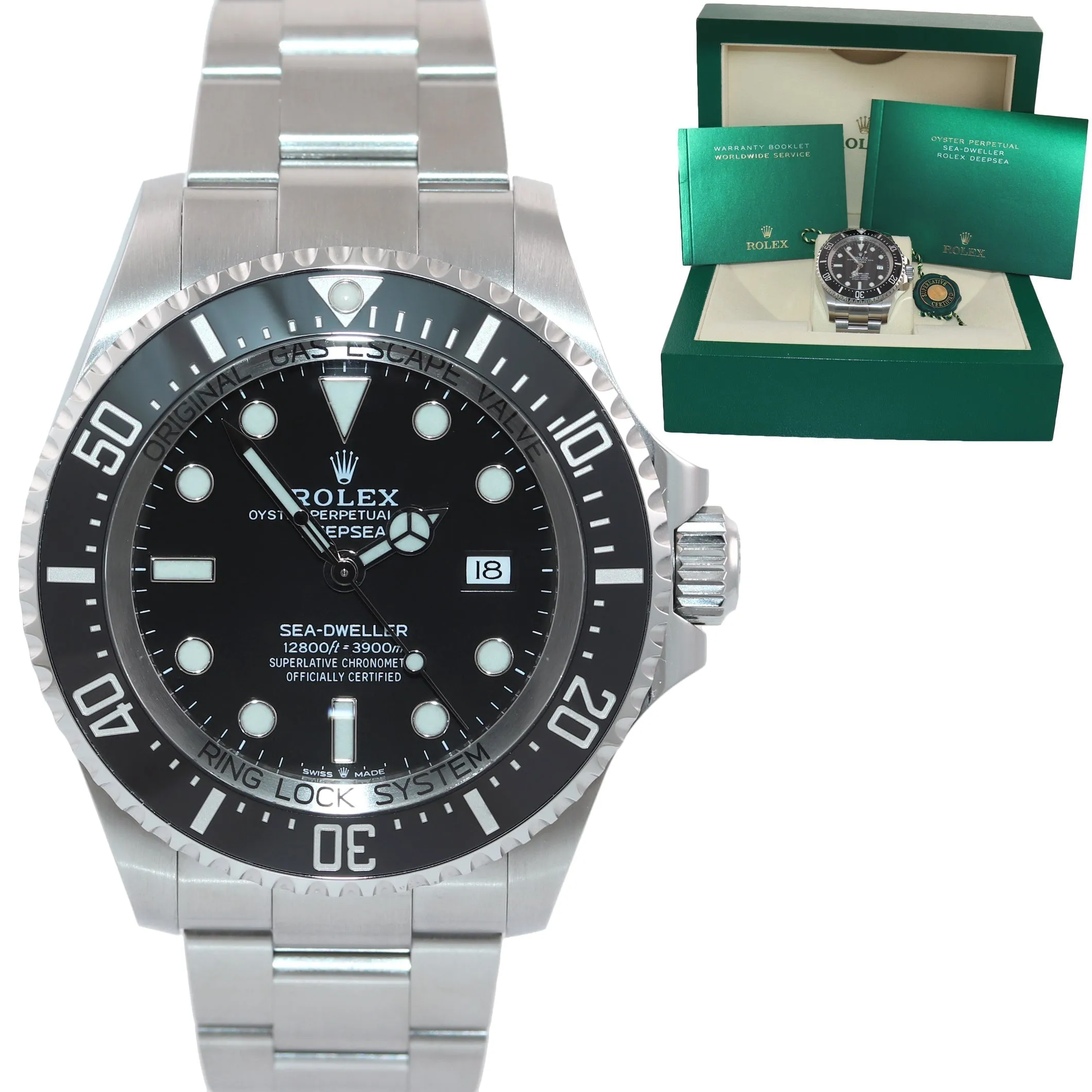 MINT 2022 Rolex Sea-Dweller Deepsea Black 126660 44mm Steel Watch Box