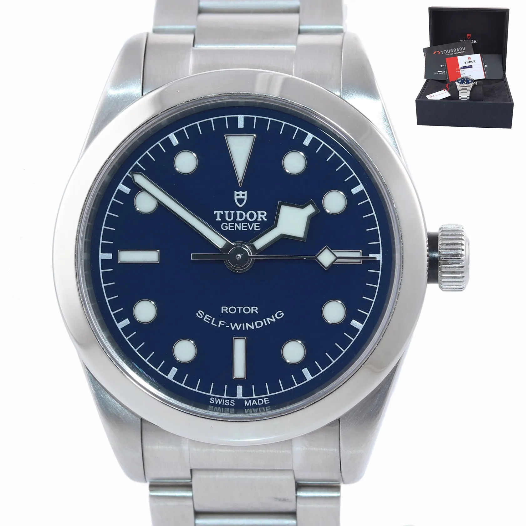 MINT PAPERS 2018 Tudor Black Bay 36 Steel Blue Automatic Watch 79500 36mm