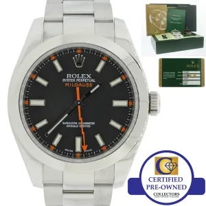 MINT PAPERS Rolex Milgauss Black 116400 Steel 40mm Antimagnetic Watch Box