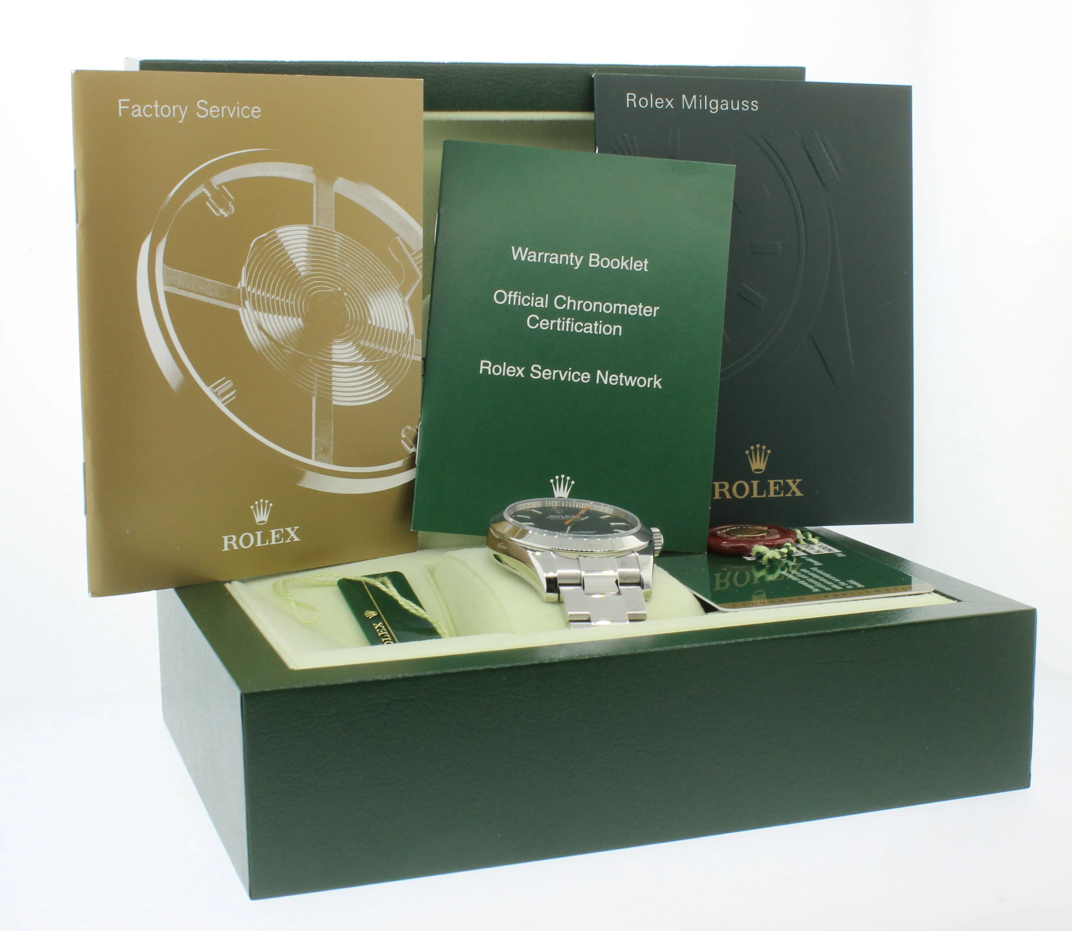 MINT PAPERS Rolex Milgauss Black 116400 Steel 40mm Antimagnetic Watch Box