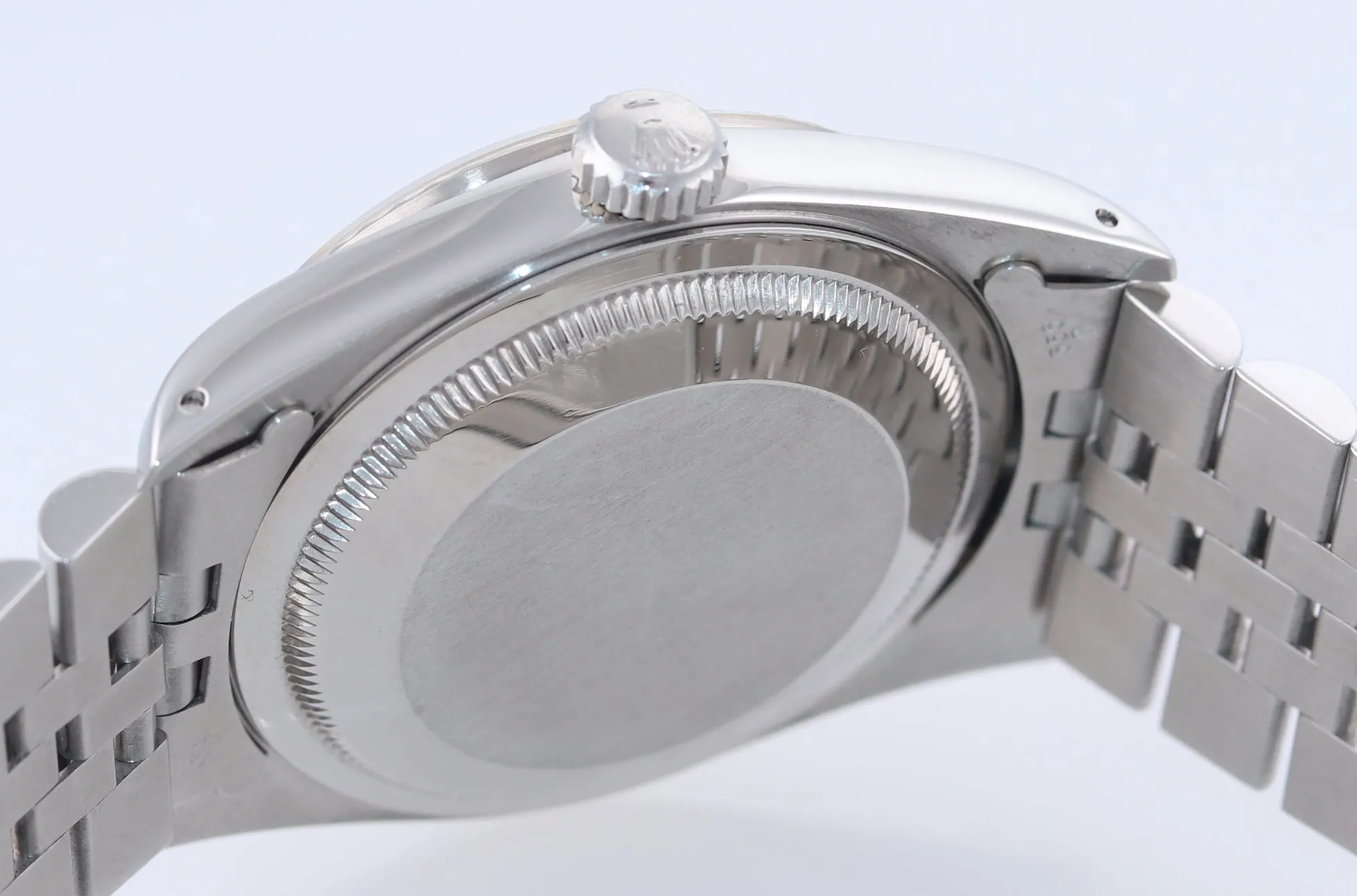 MINT Rolex DateJust 36mm 16234 Steel Silver Linen Jubilee 18k Fluted Bezel Watch