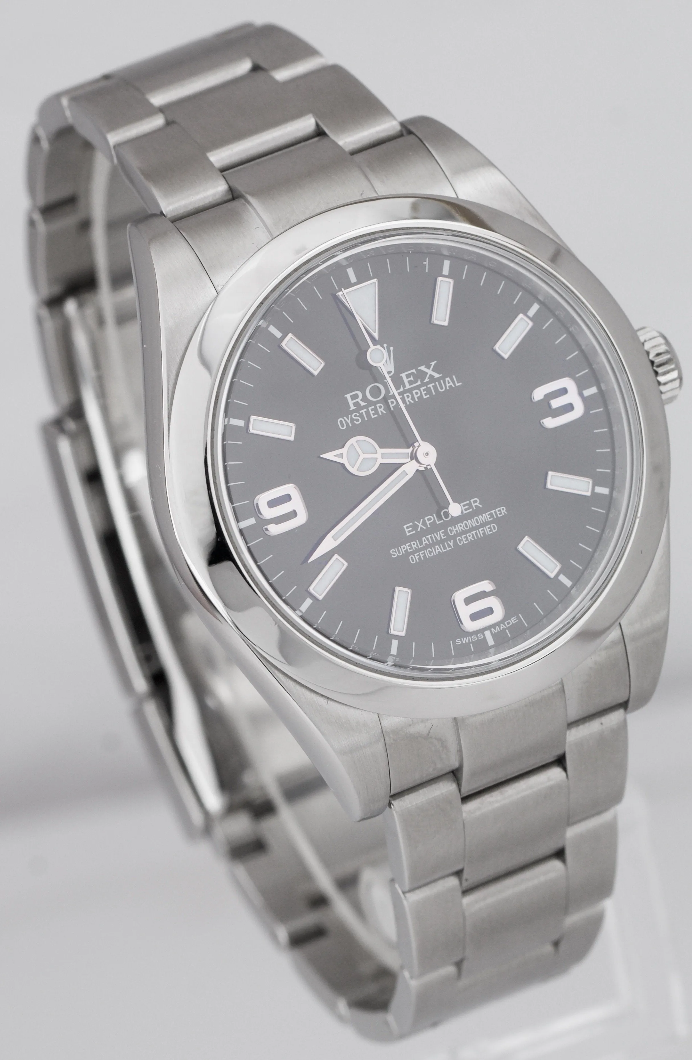 MINT Rolex Explorer I Black 39mm Stainless Steel Swiss Oyster Watch 214270 B P