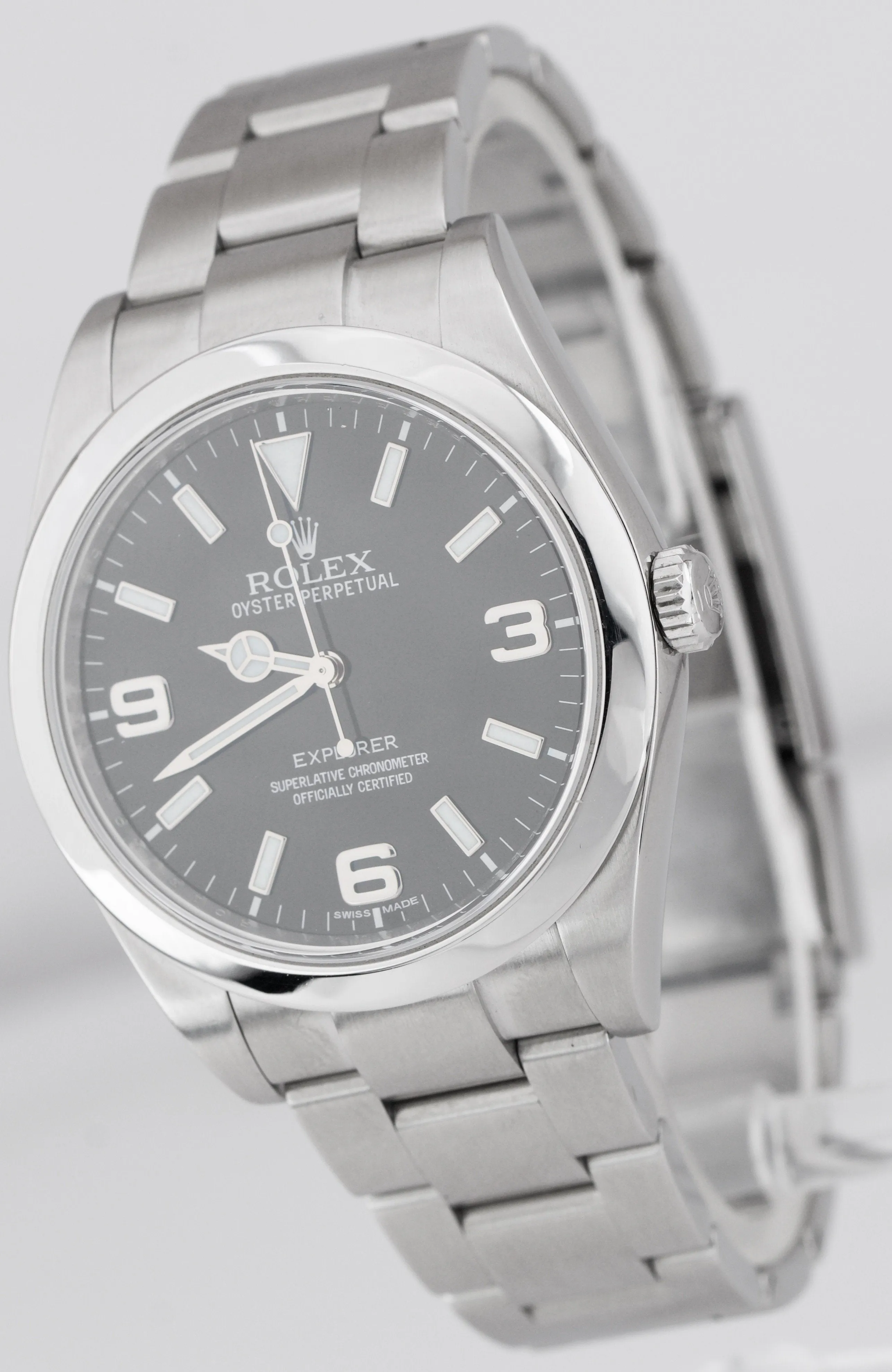 MINT Rolex Explorer I Black 39mm Stainless Steel Swiss Oyster Watch 214270 B P