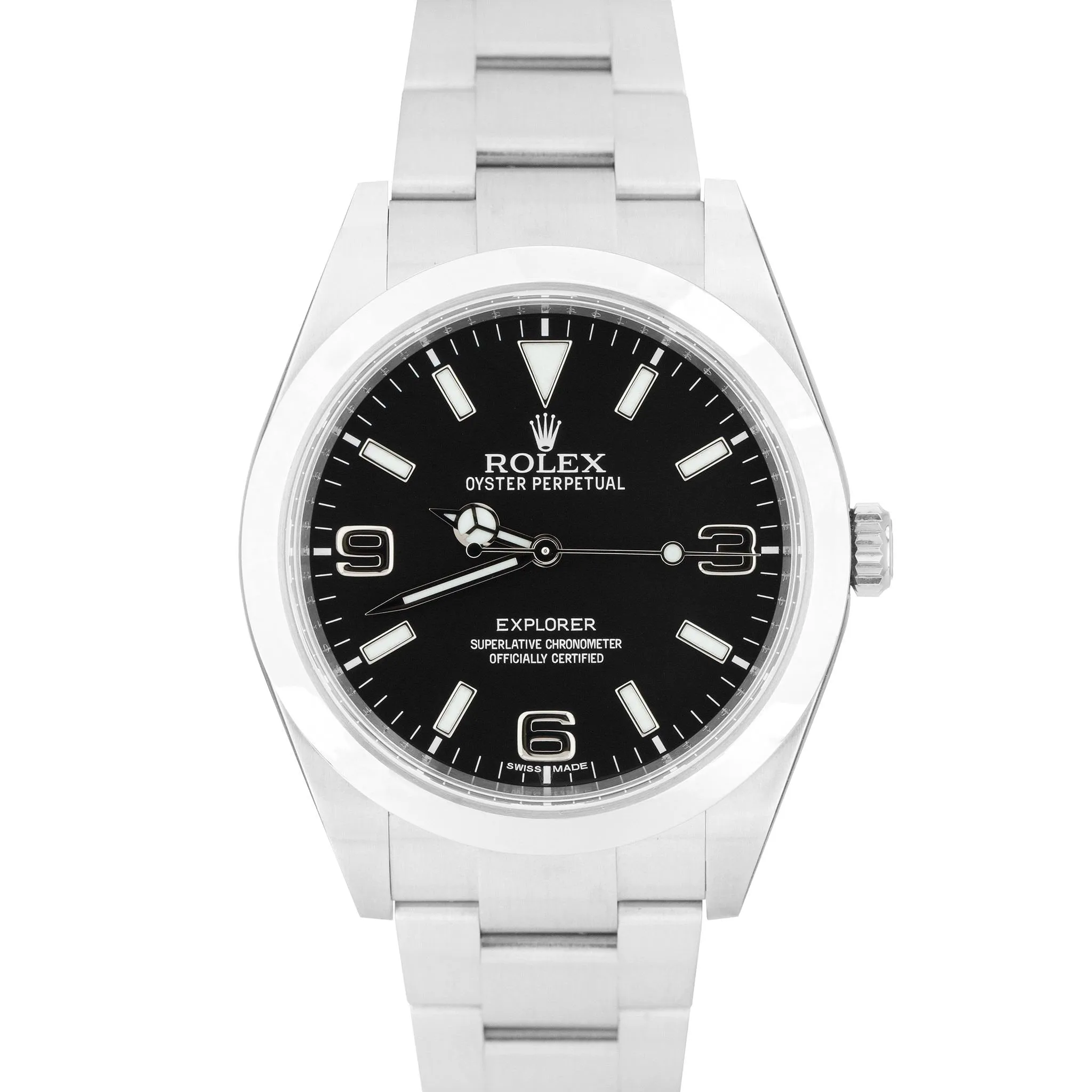 MINT Rolex Explorer I Black 39mm Stainless Steel Swiss Oyster Watch 214270 B P