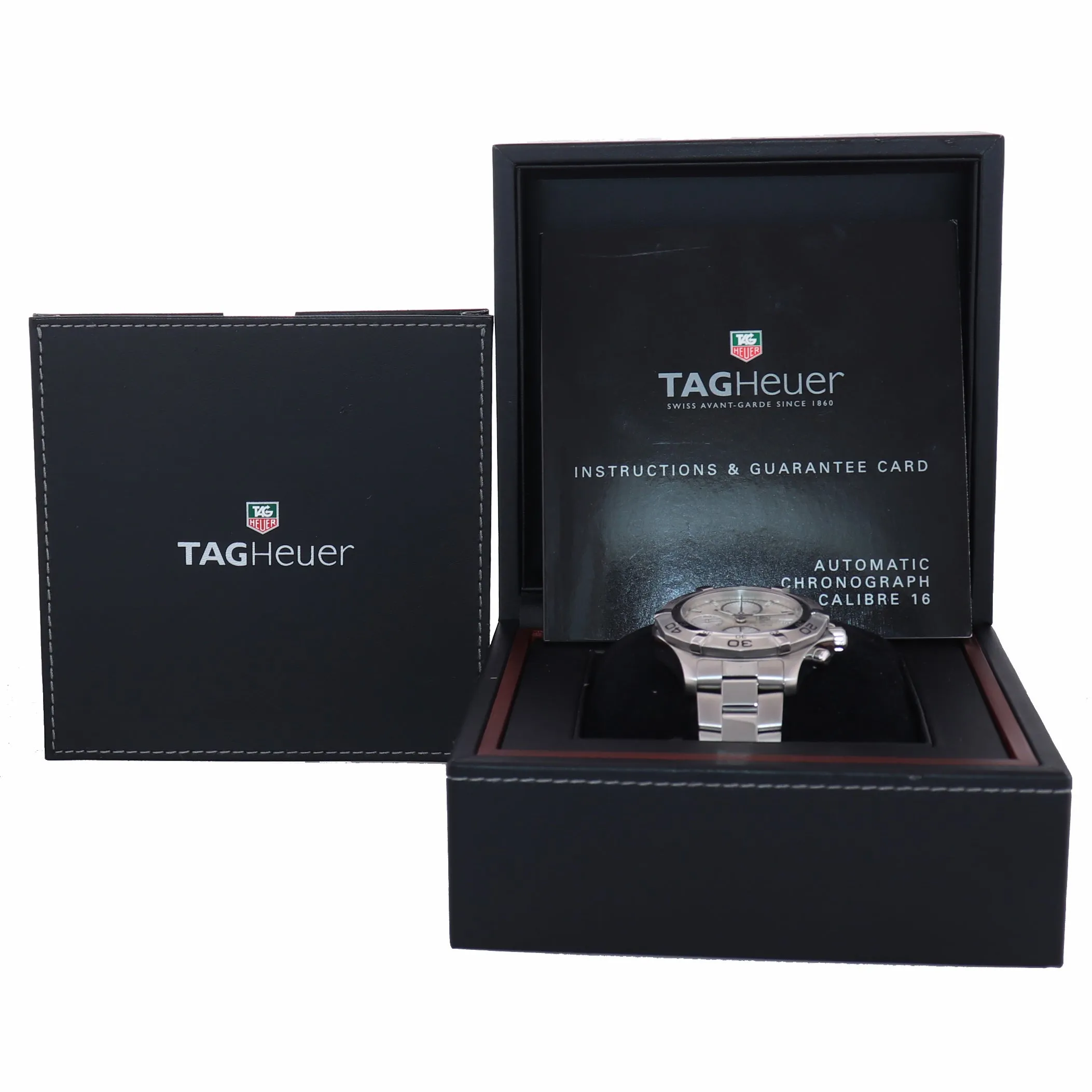 MINT Tag Heuer Aquaracer Steel CAF211 Silver 41mm Automatic Chronograph Watch