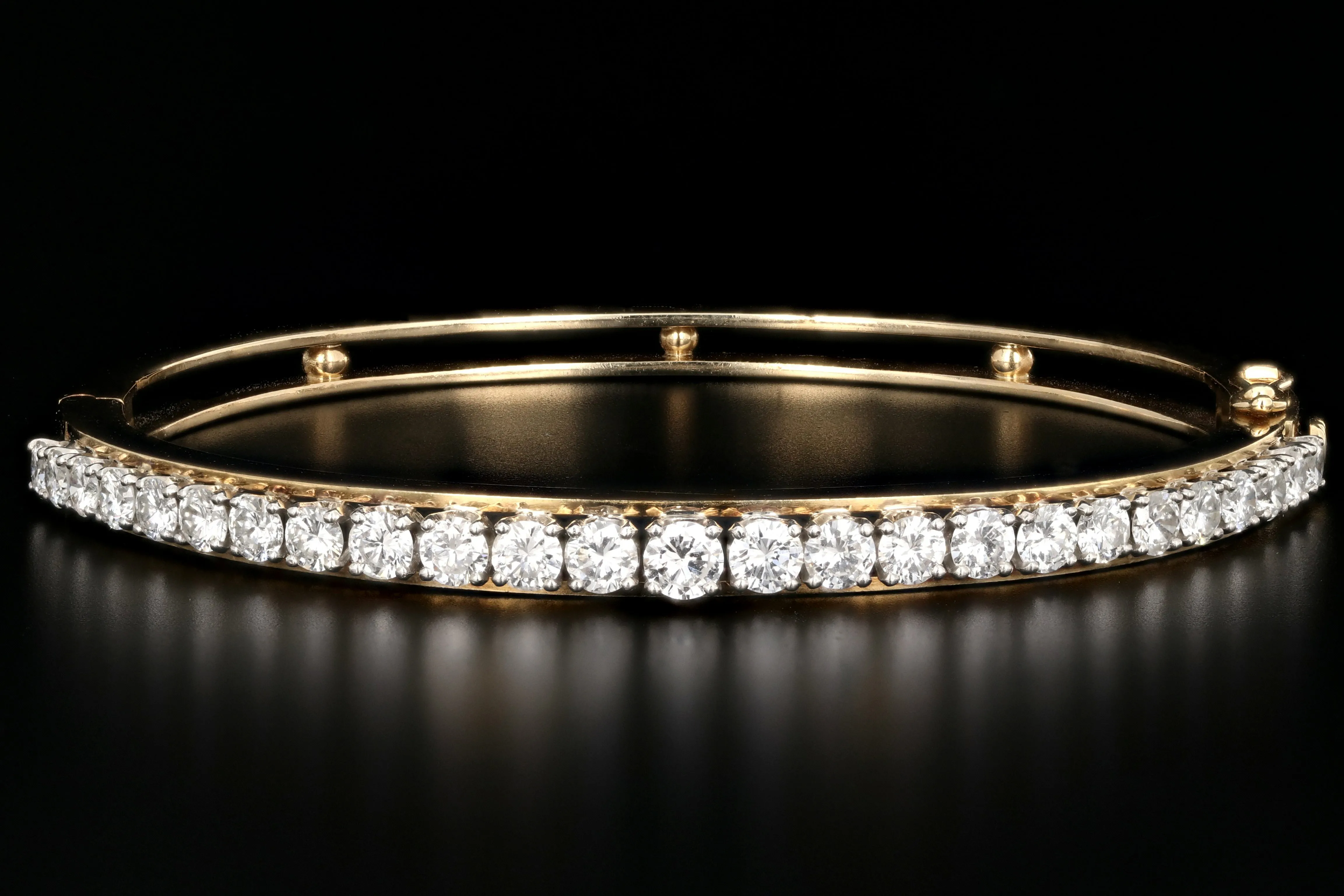 Modern 14K Yellow Gold 3.5CTW Diamond Bangle