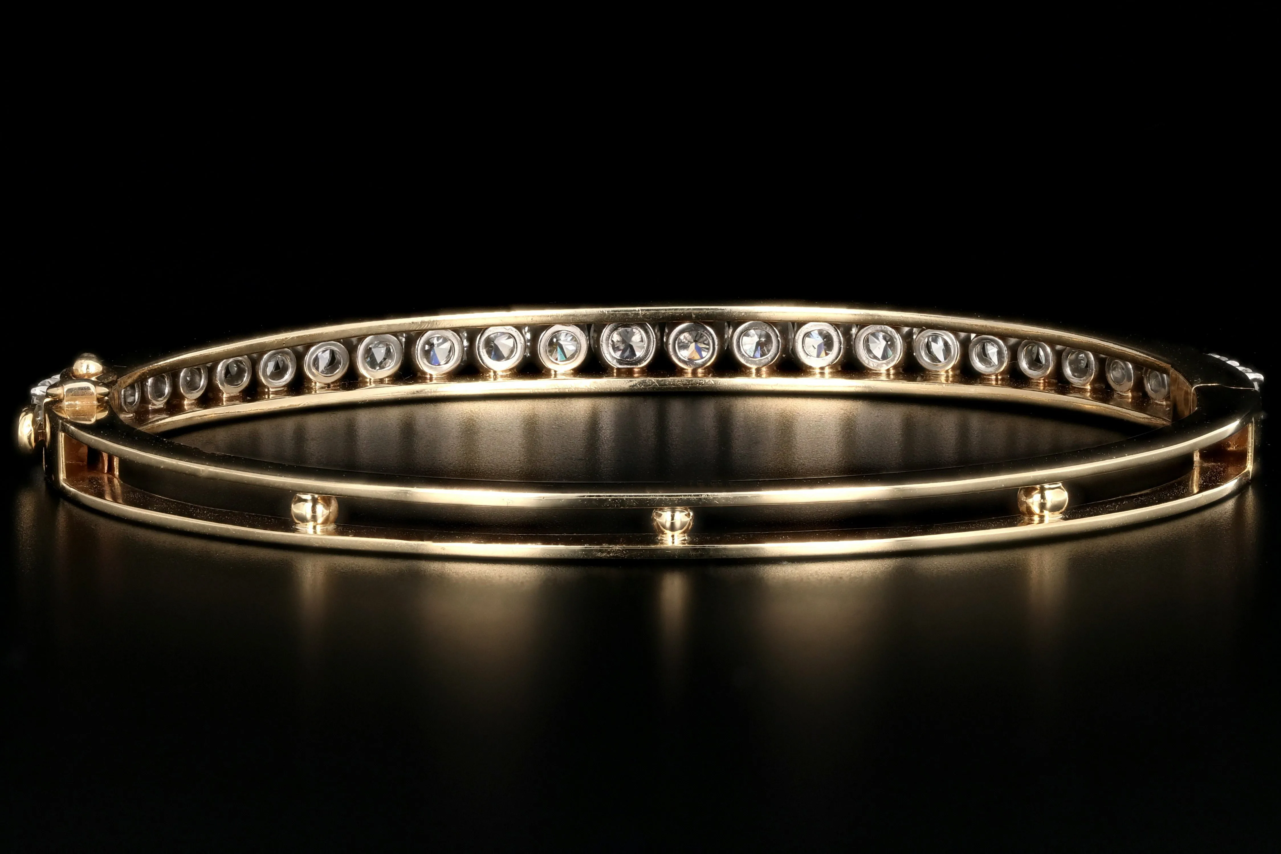 Modern 14K Yellow Gold 3.5CTW Diamond Bangle